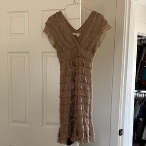 Max Studio Brown Layered Midi Dress